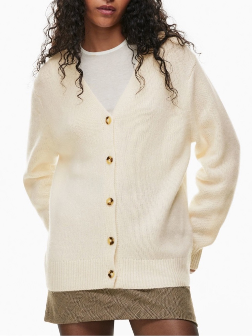 Babaton Light Mint Ribbed V-Neck Button Cardigan